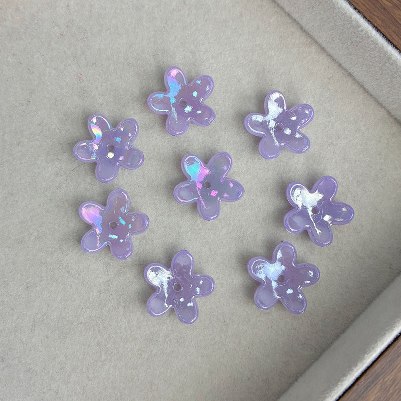 Perles de fleurs d'étoiles 5-Petal translucides