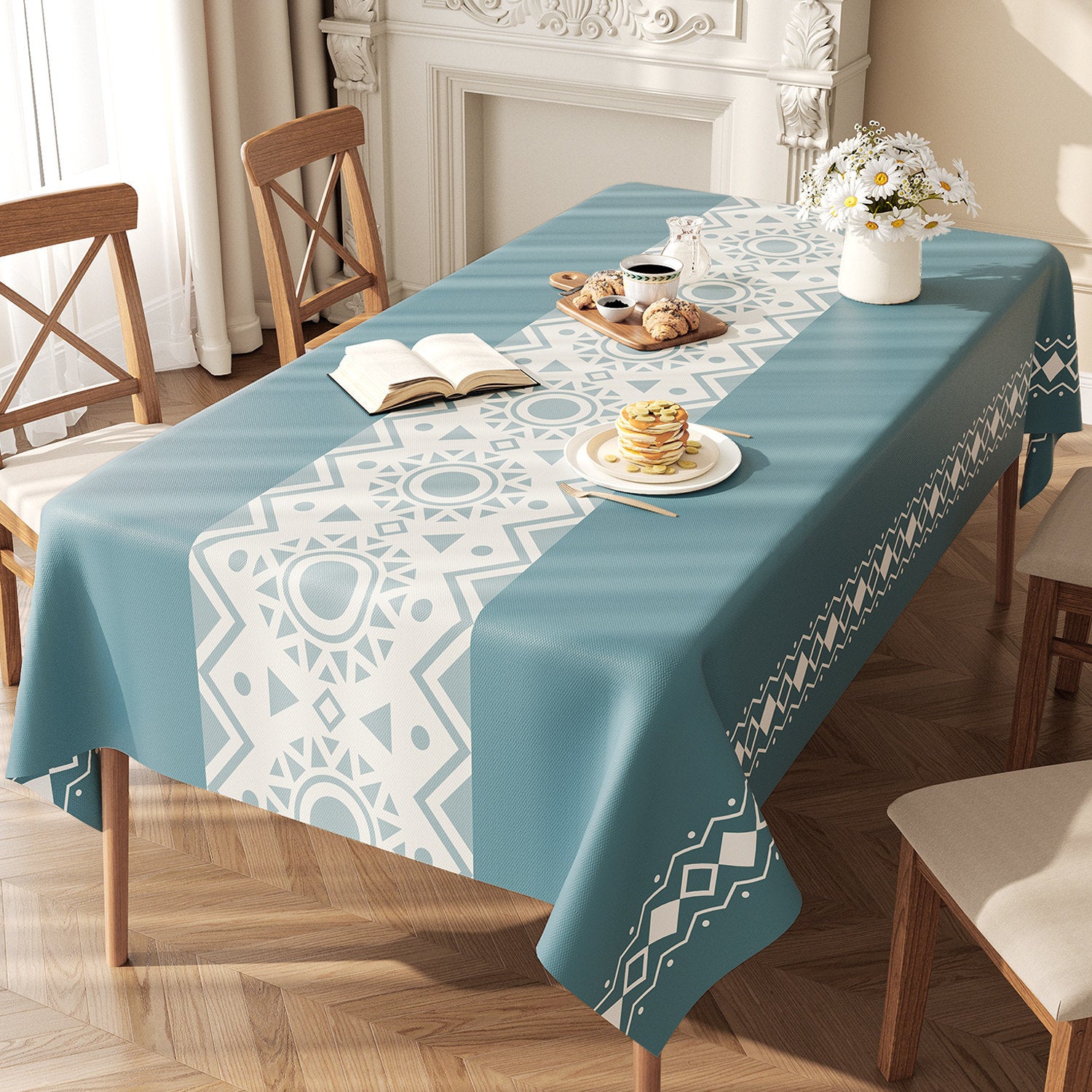 Sans lavage, imperméable, résistant à l'huile, tissu de style ethnique