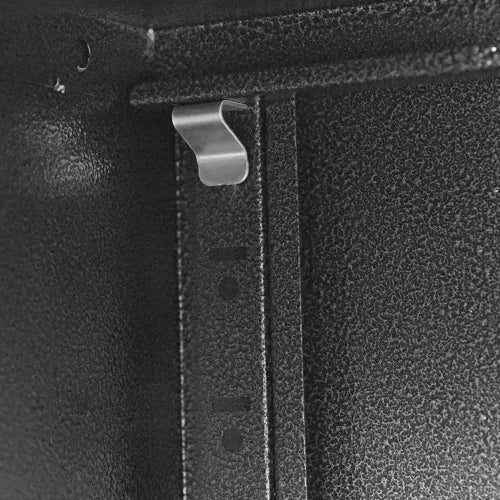 Armoire de rangement en métal mural avec porte de verrouillage et 1 plateau 1 tiroir ouvert pour