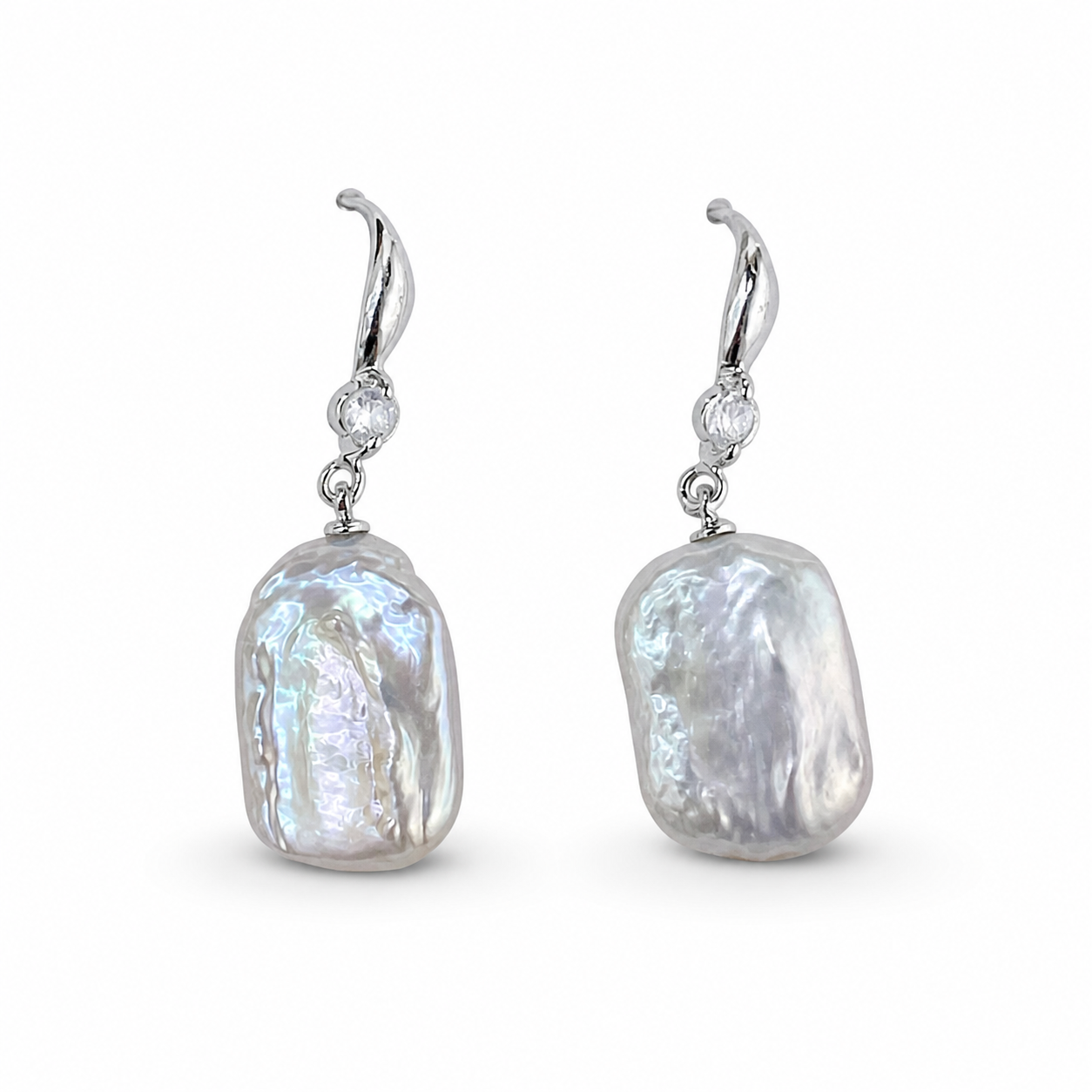 Boucles d'oreilles carrées baroques