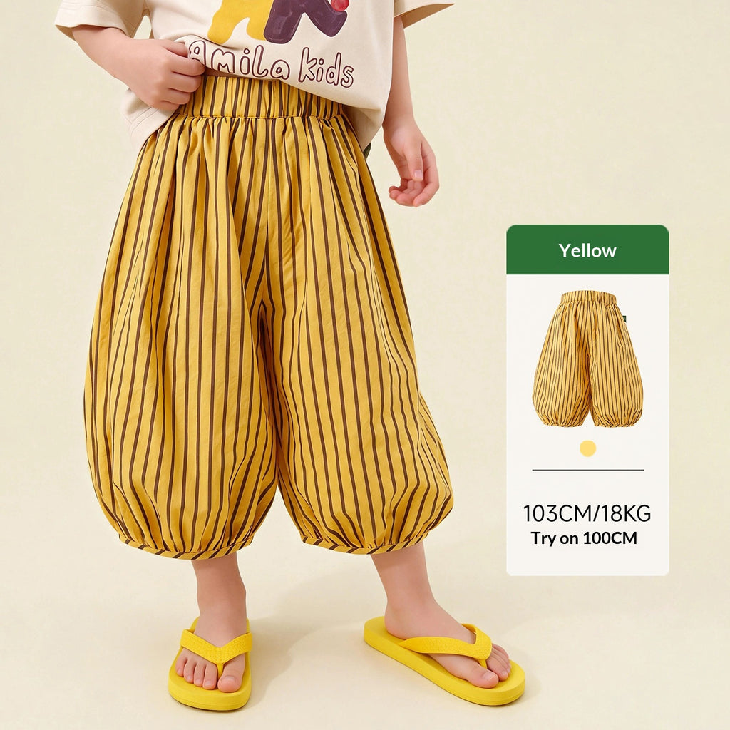 Striped Polka-dot Solide-couleur enroulé Casual Bloomers tous les jours
