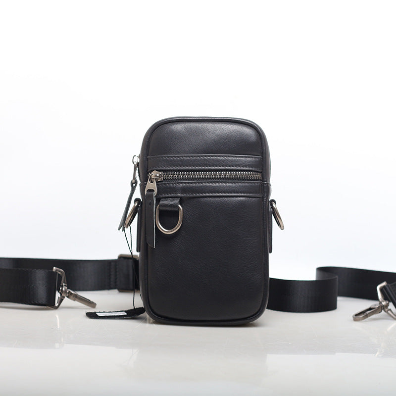 Sac téléphonique occasionnel de première rangée pour hommes Cowhide