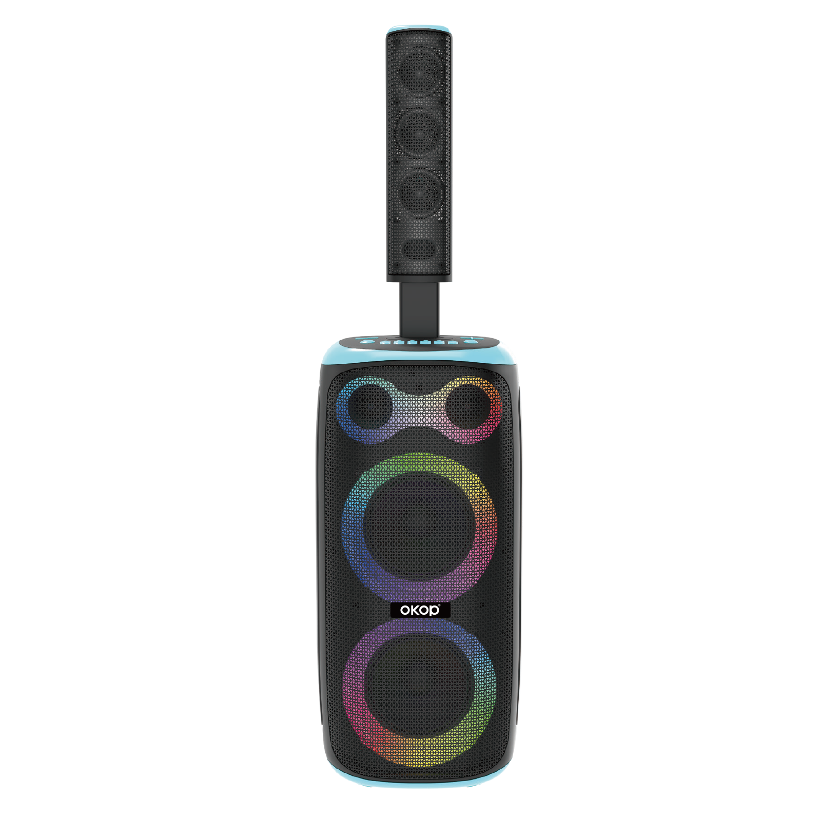 KP-8009 Haut-parleur Bluetooth sans fil 120W Haut-parleur double microphone haute puissance Karaoké Portable Outdoo