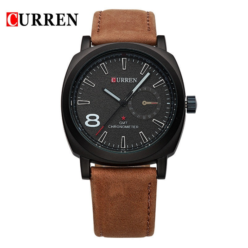 Montre en cuir mat neutre
