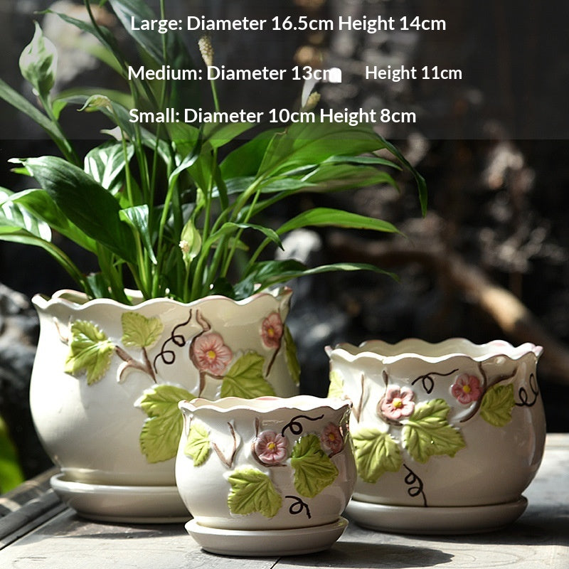 Grand pot de fleurs intérieure personnalisée avec TrayMinimalist DesignParfait pour les suceurs