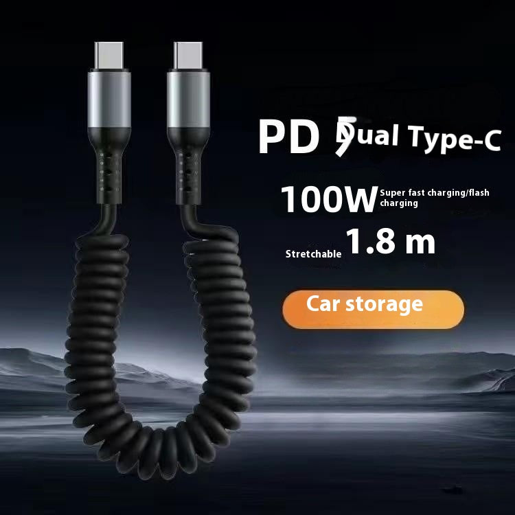 Câble de recharge de téléphone mobile de stockage rétractable à ressort