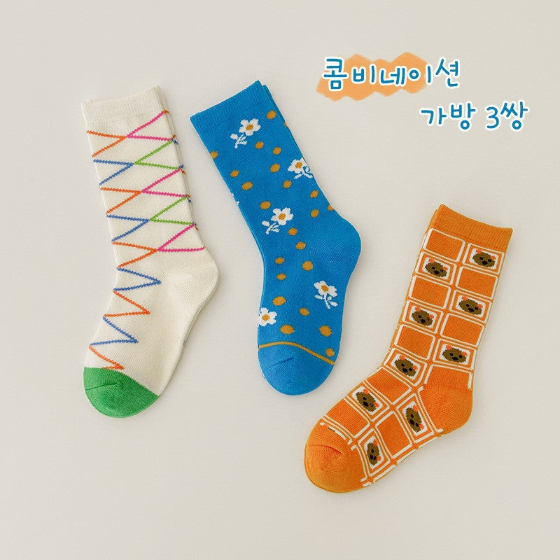 Chaussettes colorées de 3 paires à point d'onde