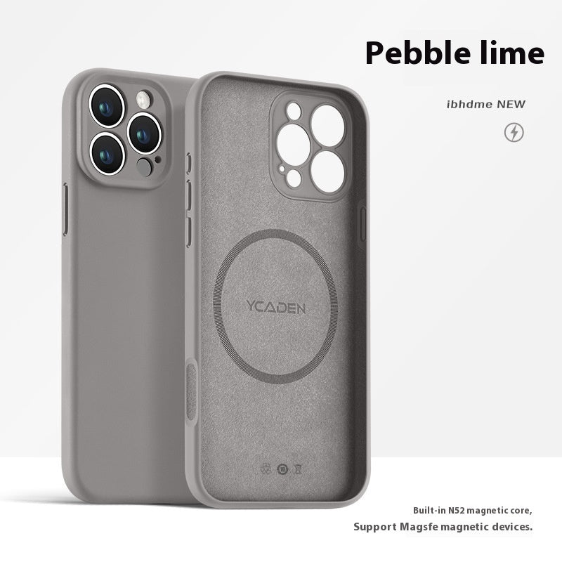 Boîtier de téléphone Real liquide Silicone magnétique ultra-mince résistant à la chute Tout inclus