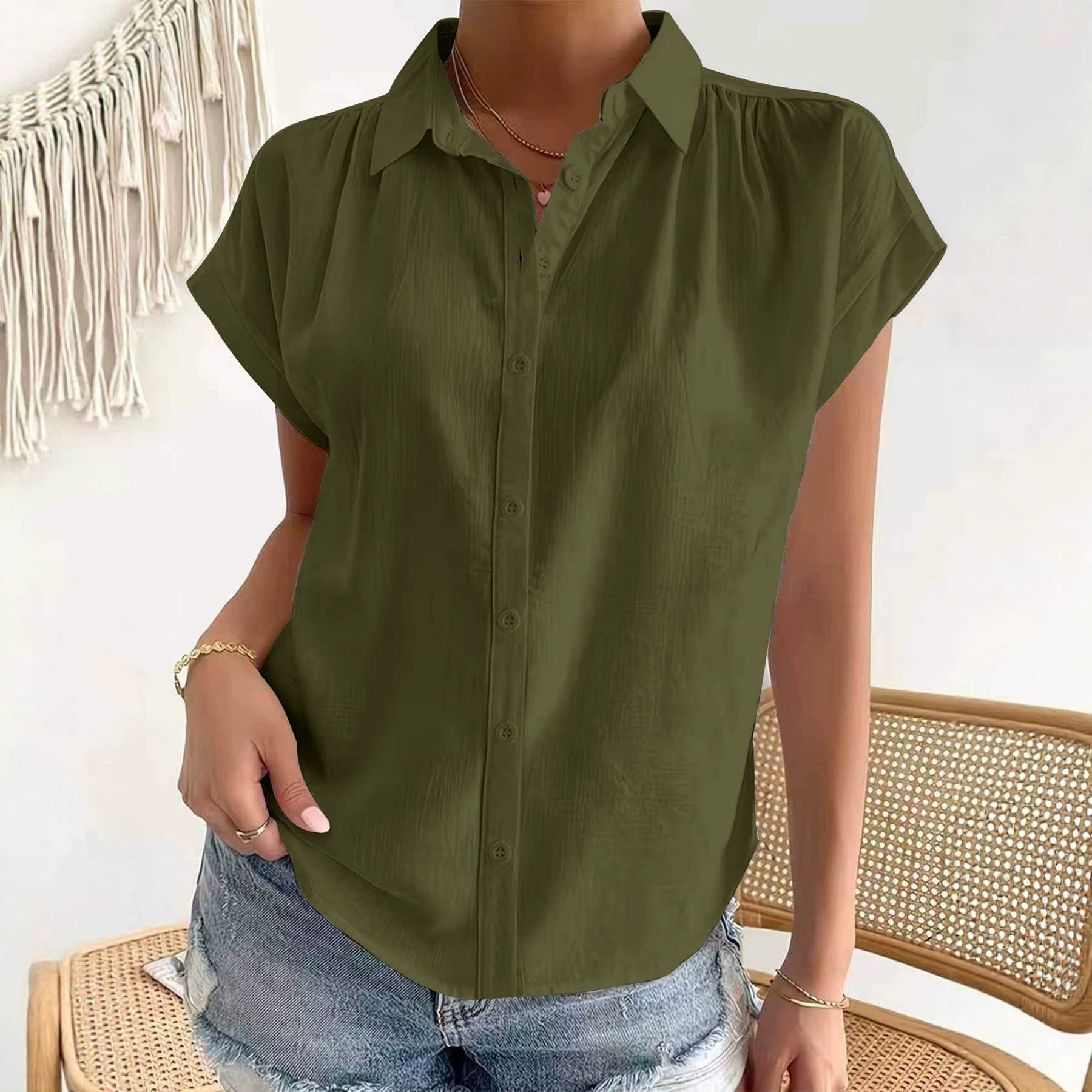 Chemise à manches courtes à manches courtes à manches courtes pour femmes