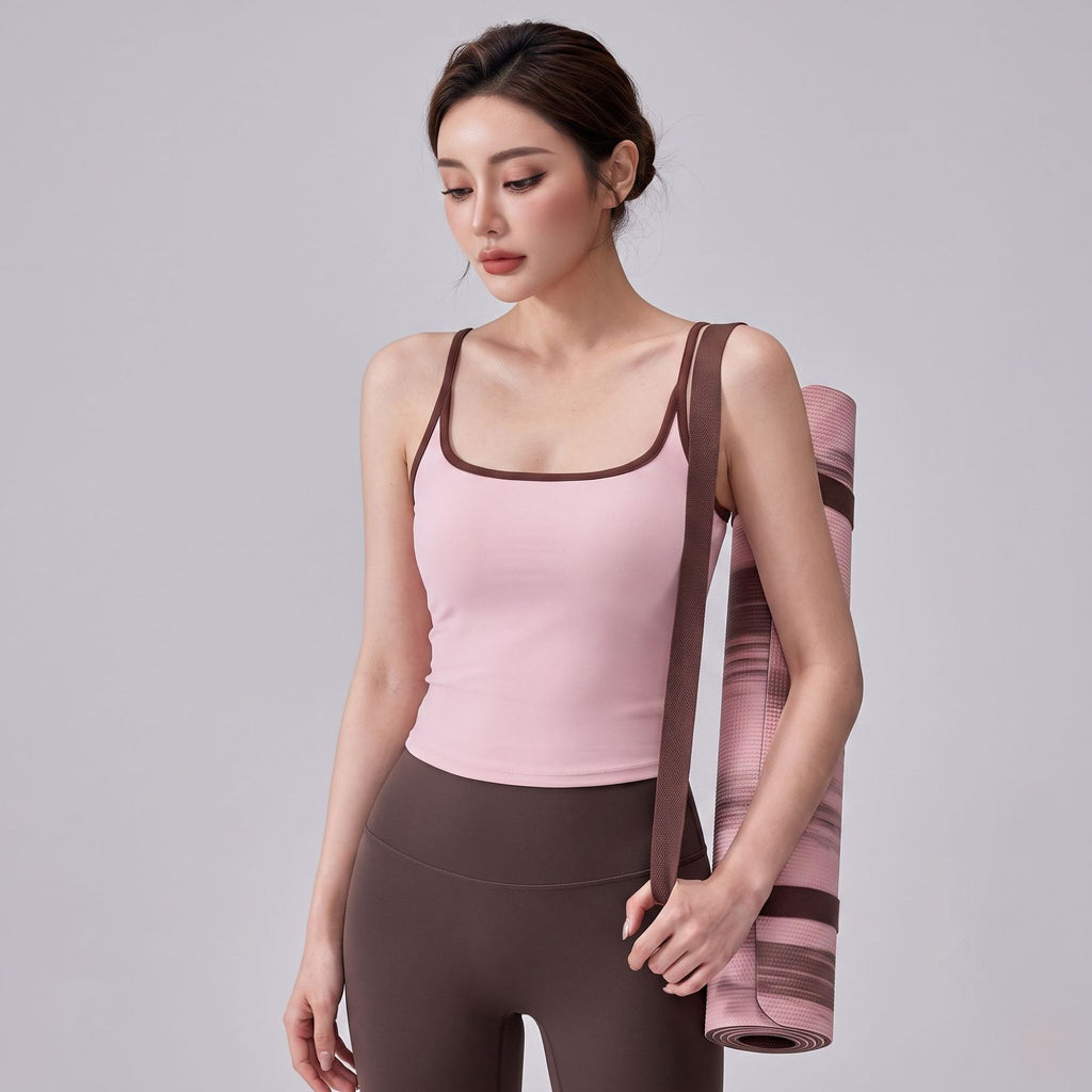 Strap-back Respirant Yoga Tank Top I-Shaped Back Design