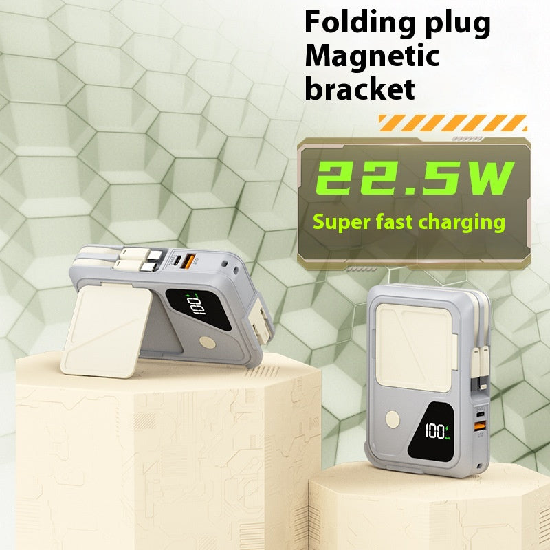 Foldable AC wall plug power bank
