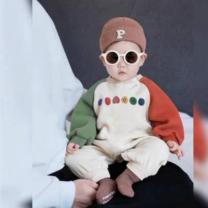 Capuche mère-enfant de couleur citrouille sans doublure polaire