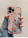 Silicone résistant à l'huile peinture Flower Phone Case