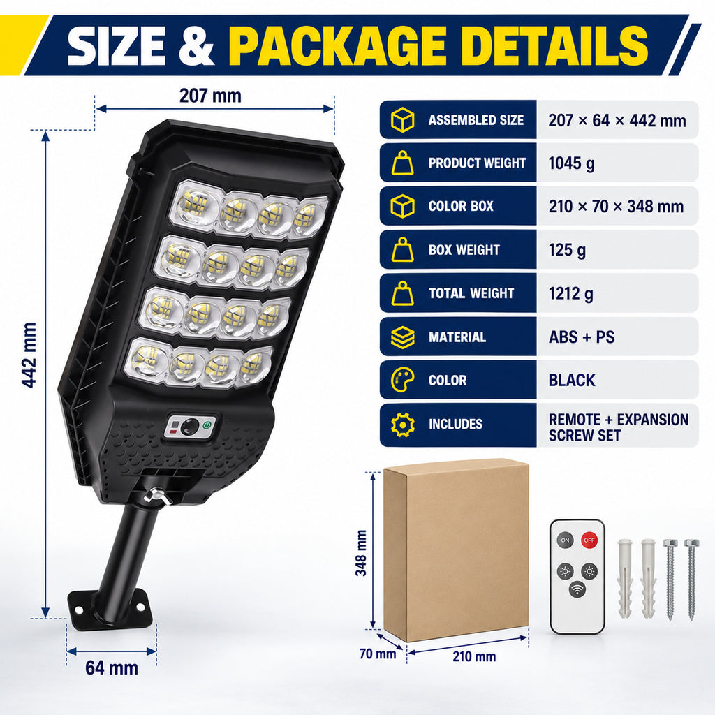 Solar Powered Motion Sensor Outdoor Light W7208 4 Noir pour Garden Yard Street Wall LED