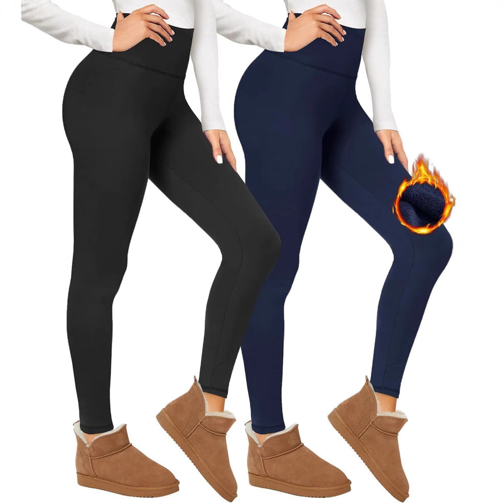Velours Leggings rembourrés femmes haute taille hiver