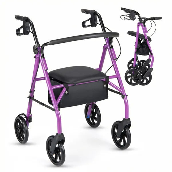 2-en-1 Rollator Walker avec siège (Purple)