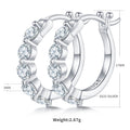 S925 Boucles d'oreilles en argent sterling 10pcs Moissanite Hoop pour femmes 17mm plaqué platine GRA Cer