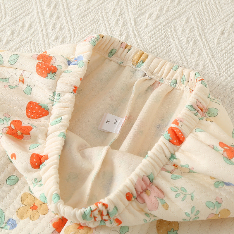 Pyjamas Lapels à la maison, lavés de trois couches