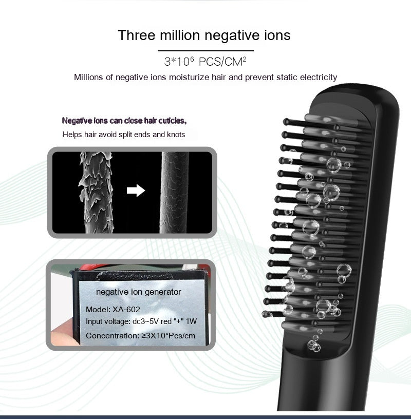 Charge sans fil Anion Comb droit Usb Charge pour le curling ou le redressage