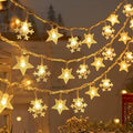 Décoration de chambre Chaîne d'éclairage de flocons de neige LED