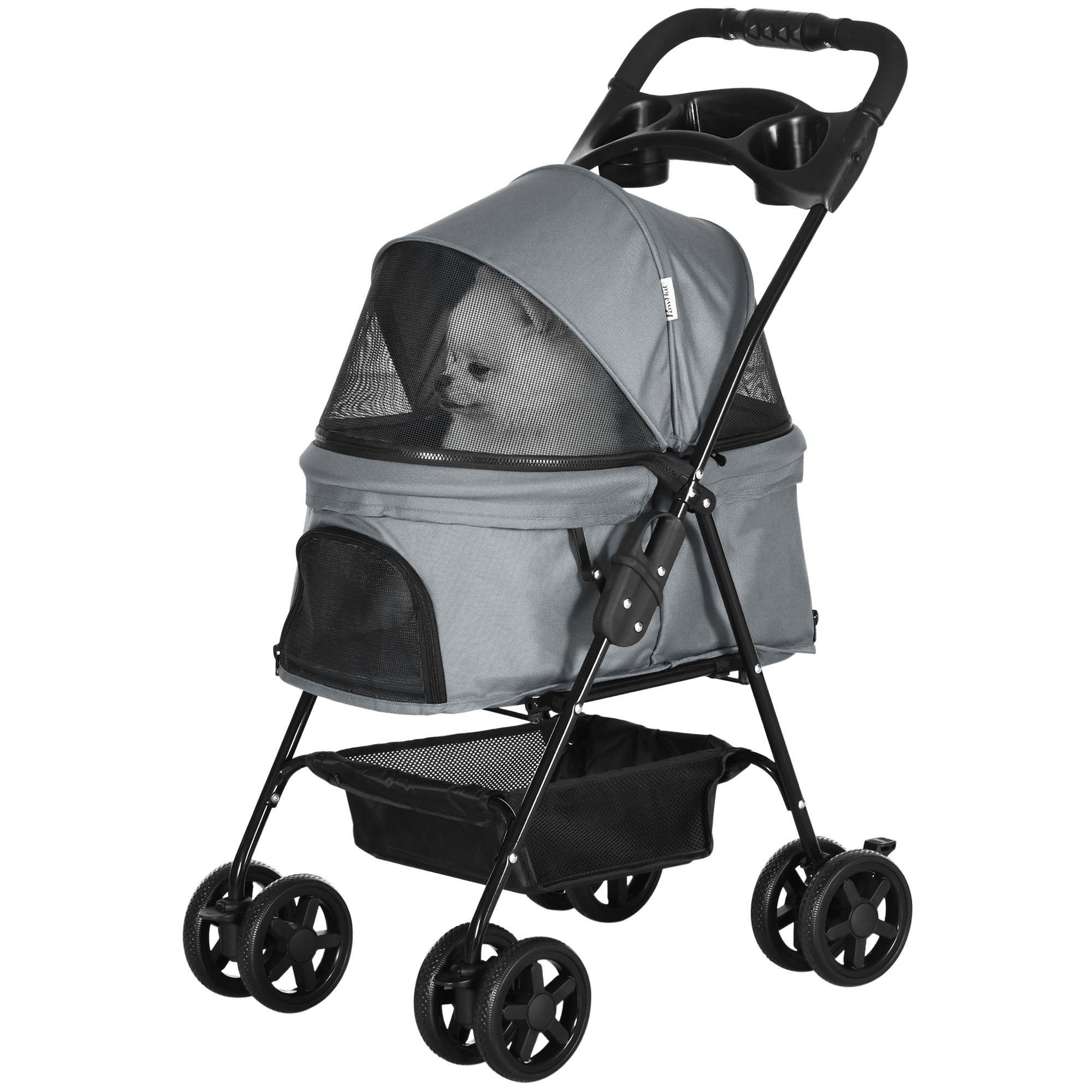 PawHut Pram Dog Poussette pliable pour chien poussette avec 4 roues