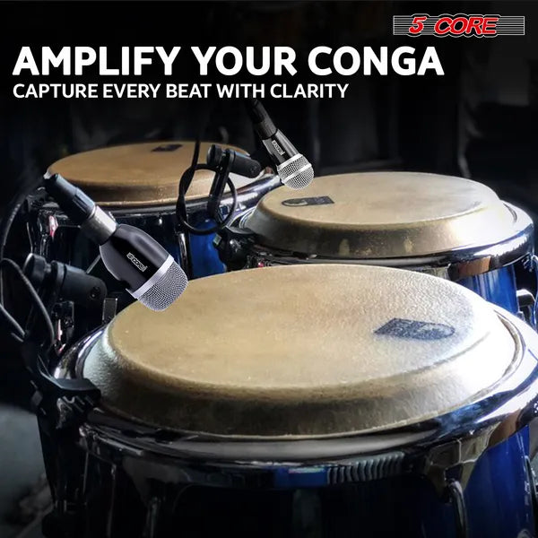 5 Core Conga Mic Snare Tom Set Professional XLR Cardioïde Condenseur Instrument Microphone K