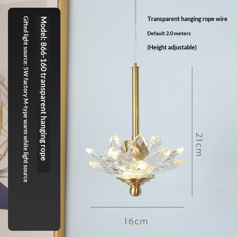 Lampe de pendentif en cuivre à tête unique créative pour Balcon Hallway et chambre