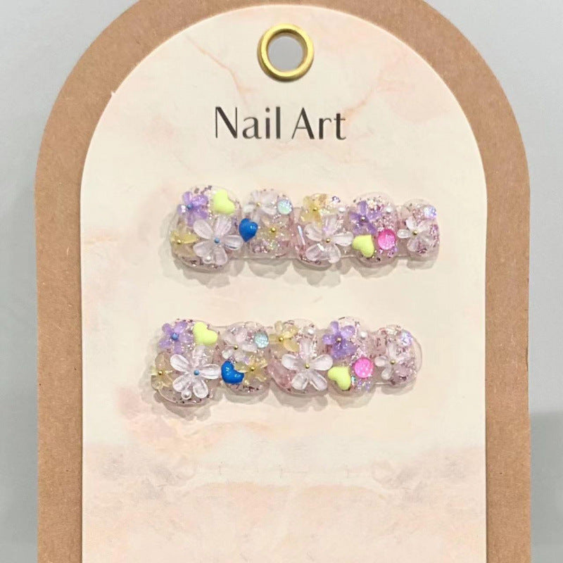 Art des ongles Printemps Petites fleurs Vibe d'été Faux ongles