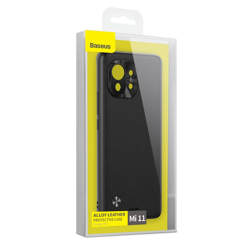 Étui en cuir uni en alliage pour Xiaomi 11