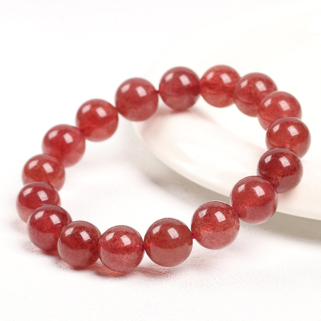 Bracelet à quartz fraise naturel