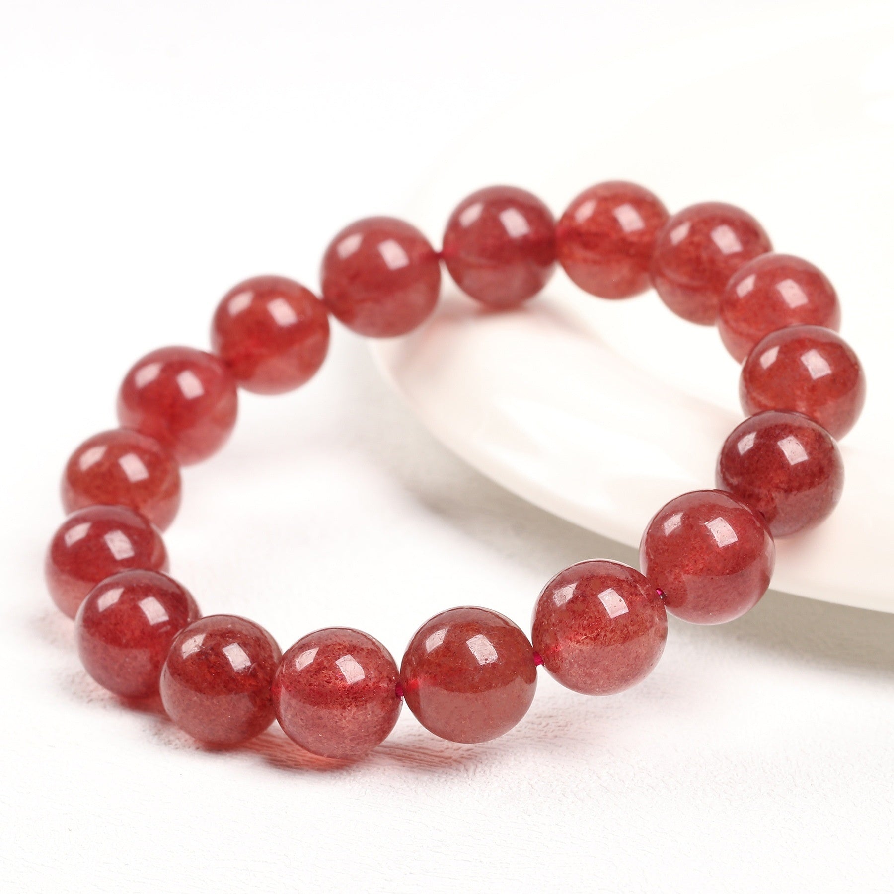 Bracelet à quartz fraise naturel