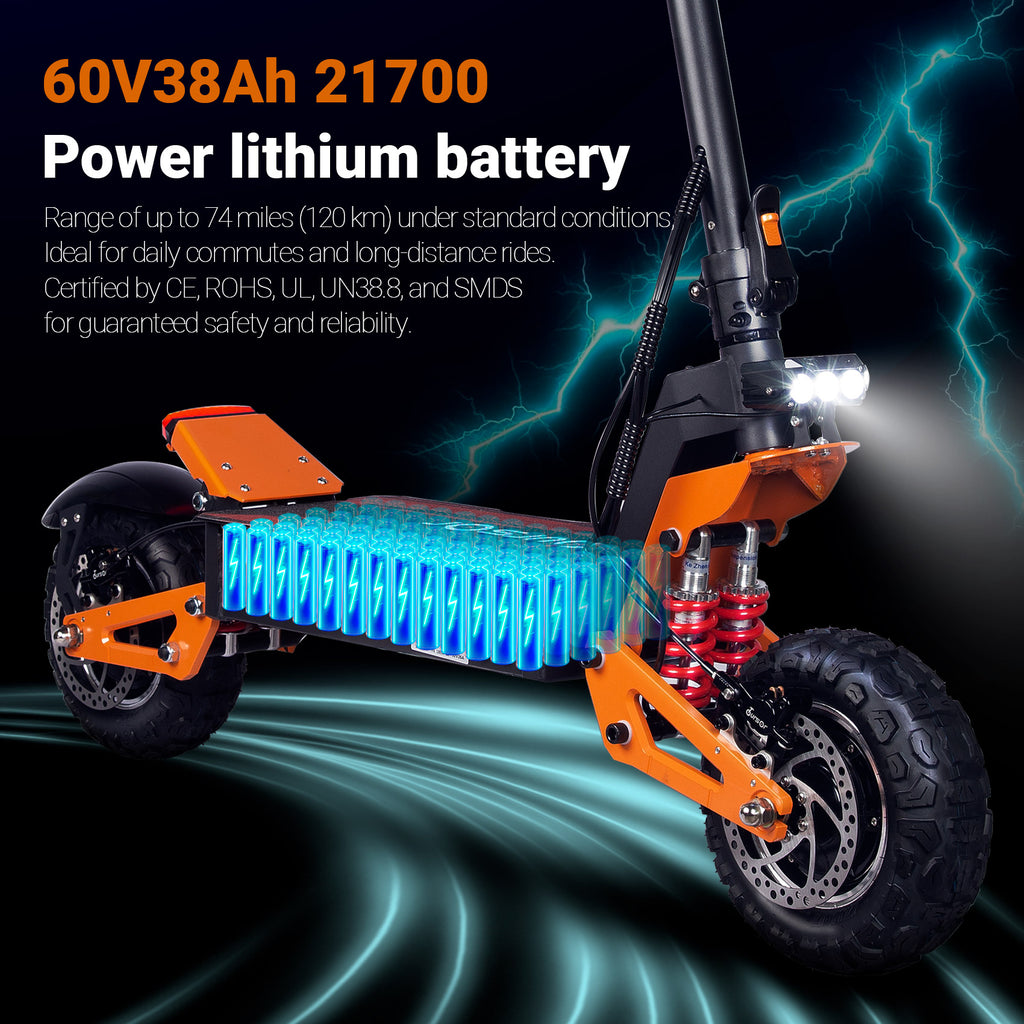 X5 Pro 3000W 60V 40Ah 11 pouces hors route Scooter électrique avec NFC