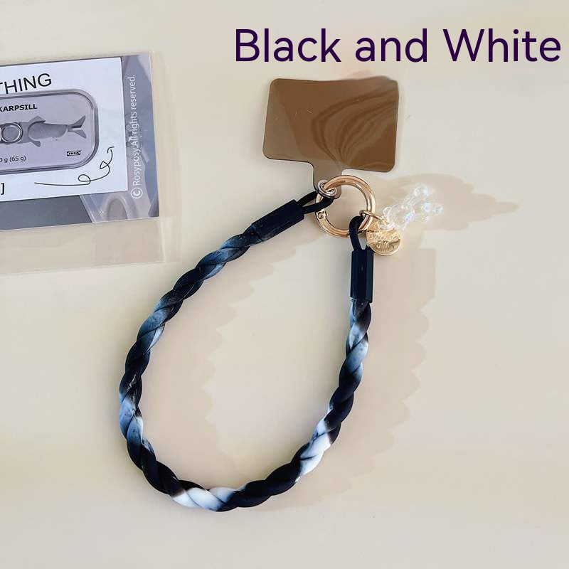 Coque de téléphone Lanyard Convient pour Silicone Split Lanyard Porte-clés Rope Court Téléphone mobile Pe