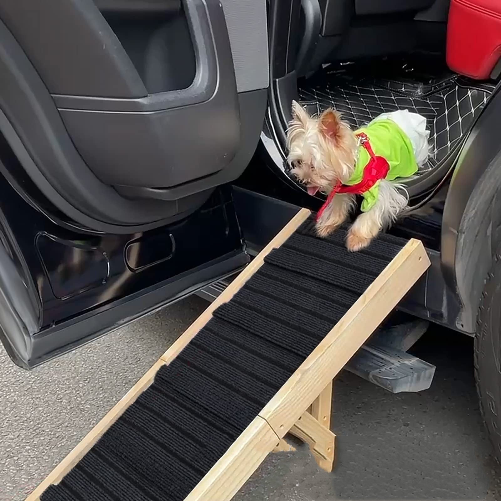 Échelle de chien réglable en bois Ramp portatif antidérapant pliable