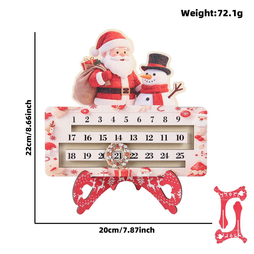 Créative Cartoon Countdown Christmas Wooden Tabletop Craft