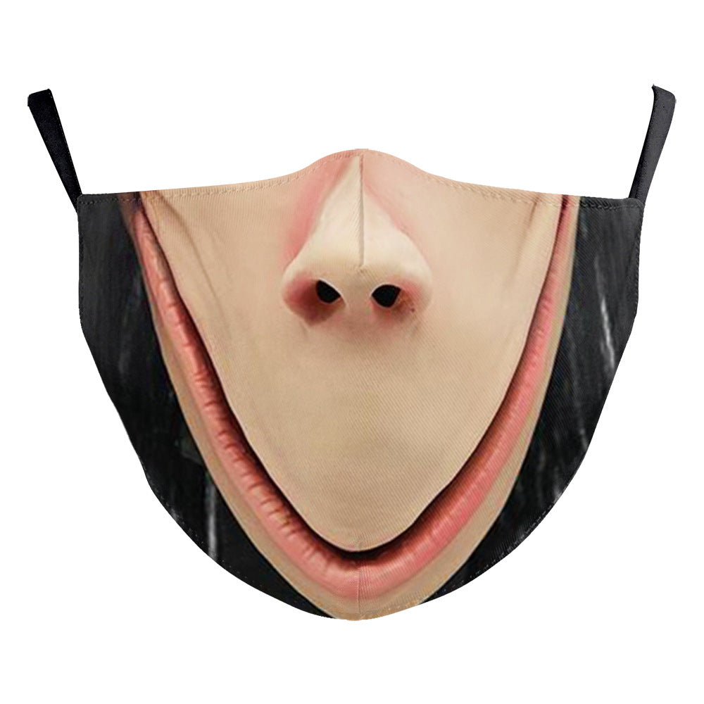 Carnival d'Halloween Impression numérique Funny Clown Face Double Layer Masque de poussière