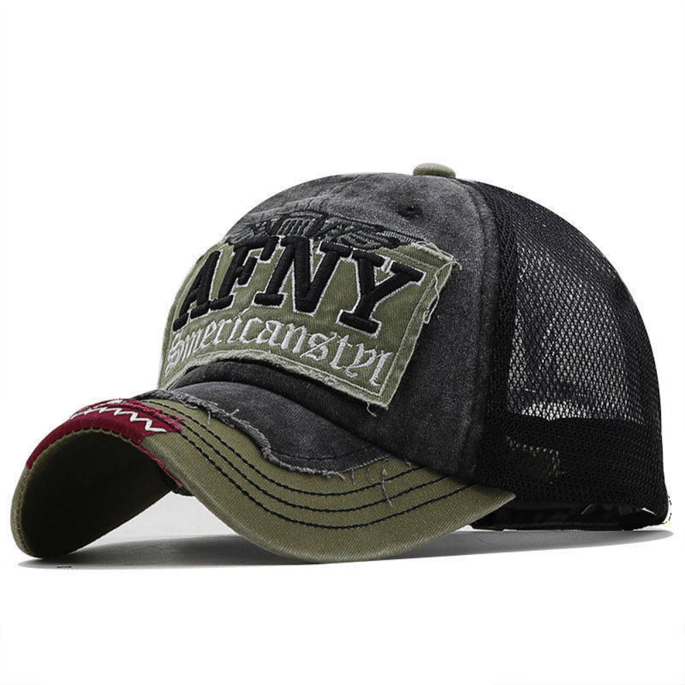 American Retro Détressed Laved Patchwork Lettered Baseball Cap pour l'été