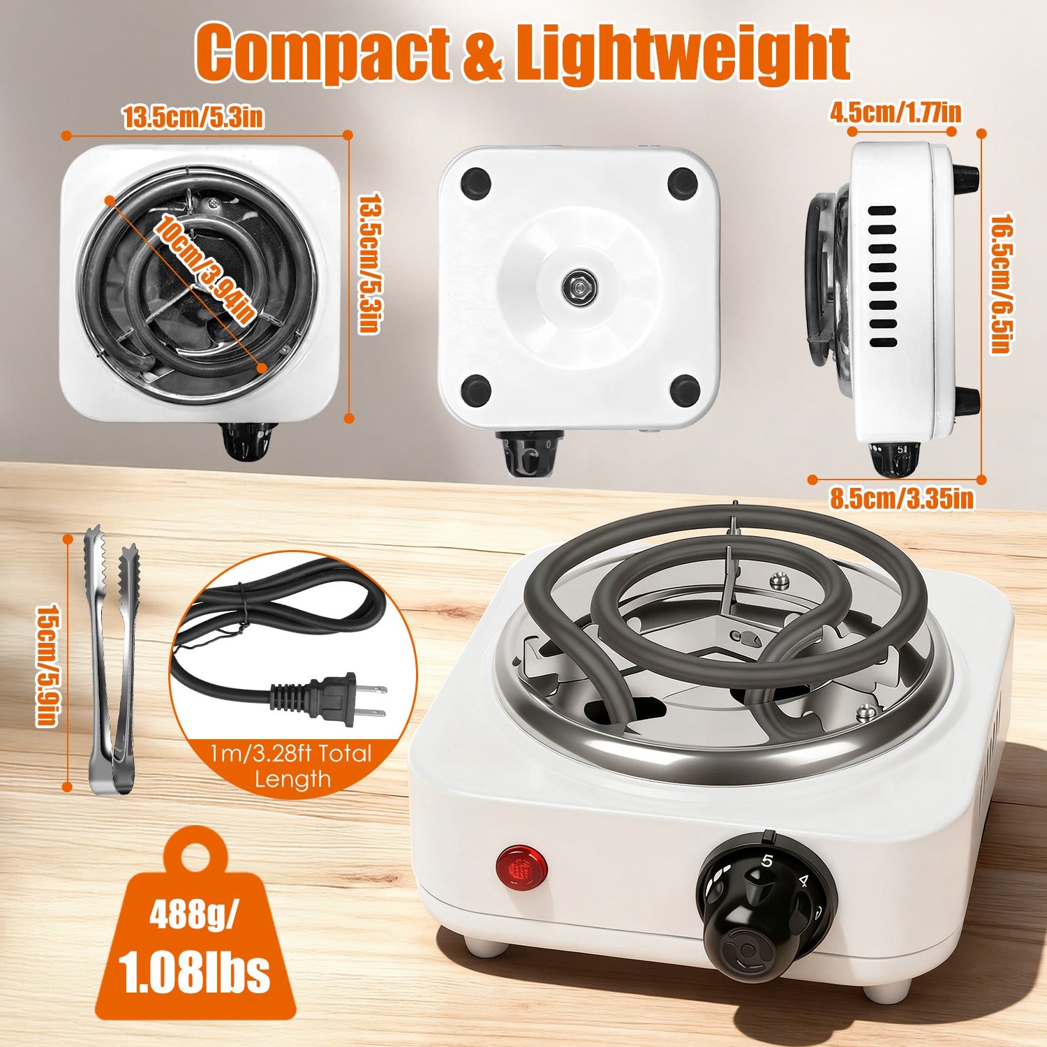 1Pc brûleur de charbon électrique 500W Hookah brûleur de charbon compact pour Hooka Cub