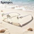 Lunettes de soleil sans cadre pour femmes carrées