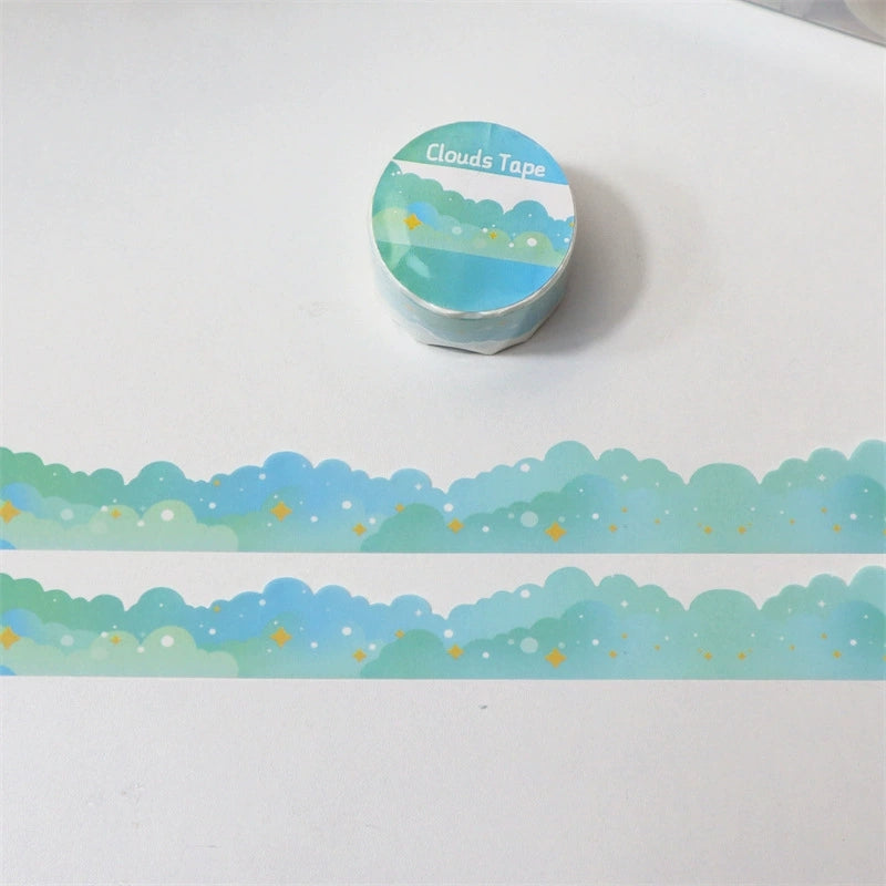 Décor et ruban papier aux étoiles et aux nuages mignons