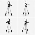 Tripode 3 sections en aluminium rétractable avec niveau de bulle pour les selfies et Live Streami