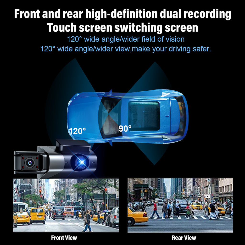 1296P HD Wifi Dash Cam Pro enregistreur de caméra de voiture 3-Lens arrière avant vision de nuit UK