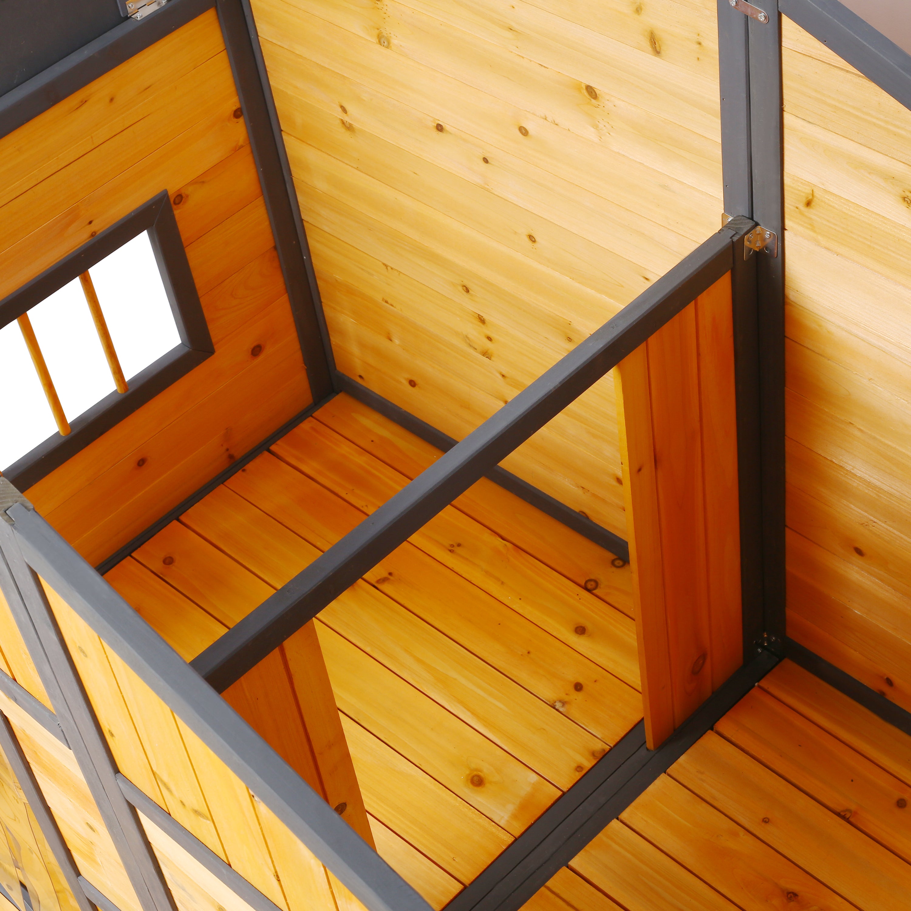 Grande maison de chien en bois extérieur Double XL Kennel de chien avec plancher élevé et porche