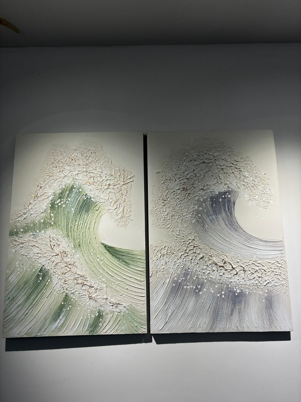 24x36 Ensemble de 2 œuvres d'art murale de la vague océanique