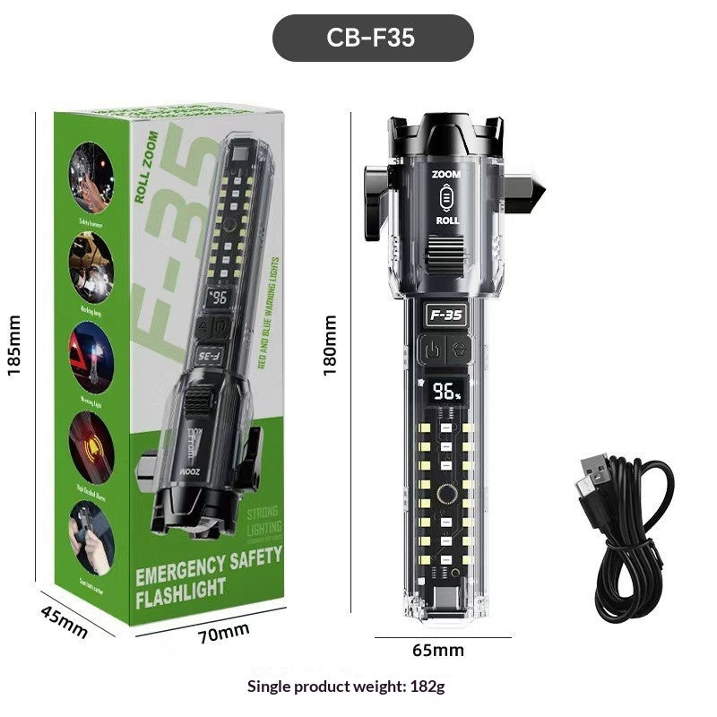 High-intensity multi-function flashlight with long-range illumination