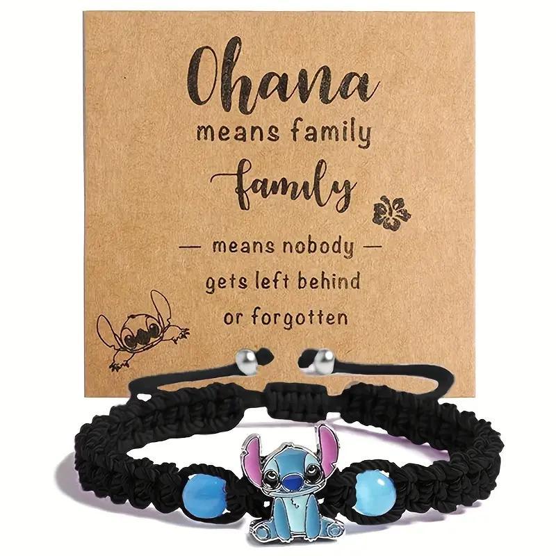 Bleu mignon Alien Cartoon caractère bracelet tissé à la main cordon tressé à la main pour un