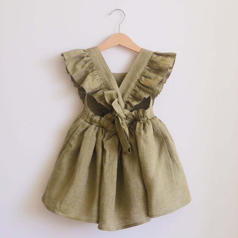 Robe de plage pour filles Baby Cotton Et Lin