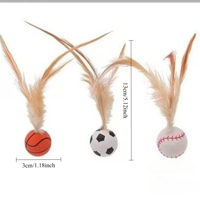 Jouets pour chats, Balles d'autodivertissement, Boules gonflables en plumes, Jouets pour chats, Jeu d'autodivertissement pour chats