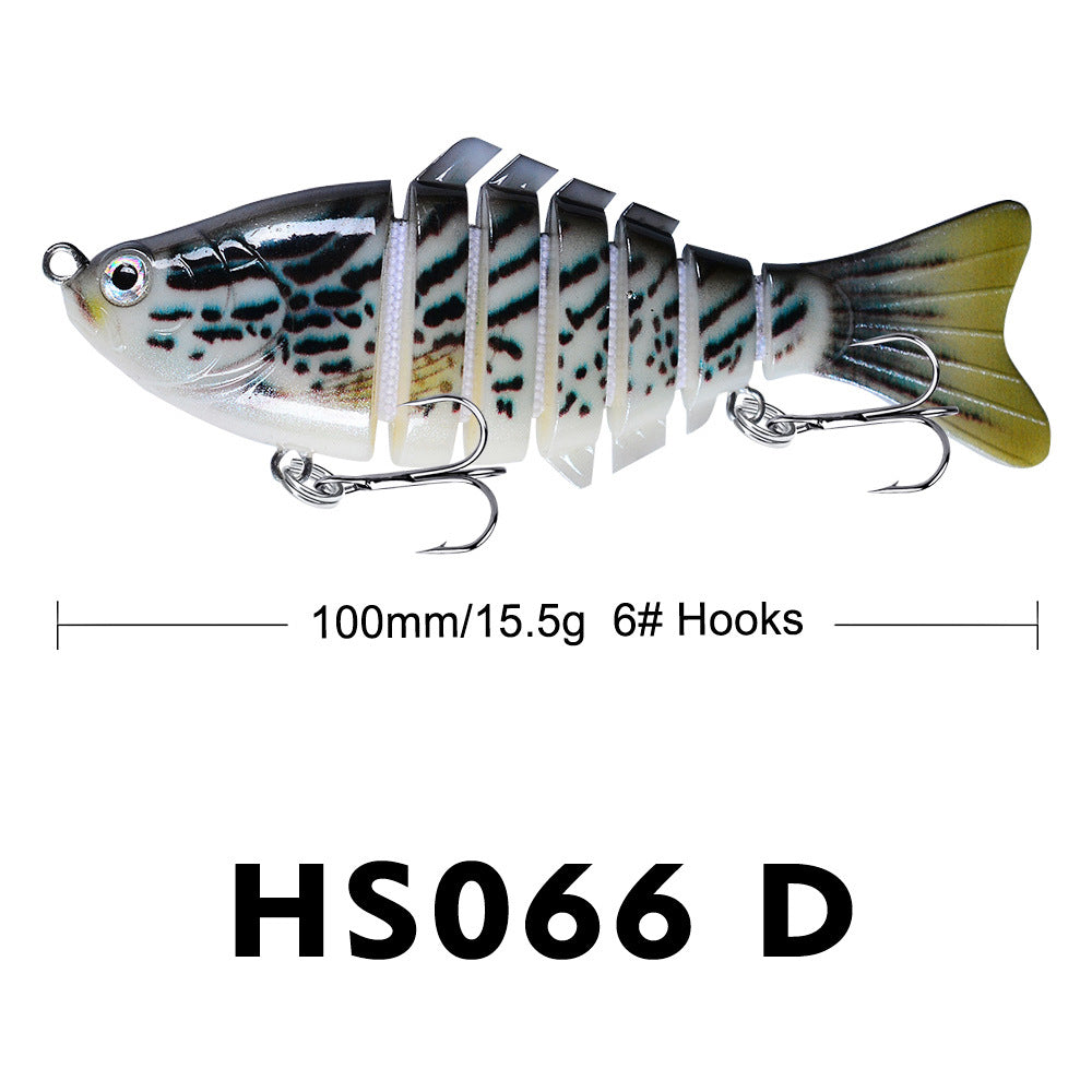 10cm Lure Baignoire de pêche en plastique Bâton dur Poisson multi-sections avec 7 segments