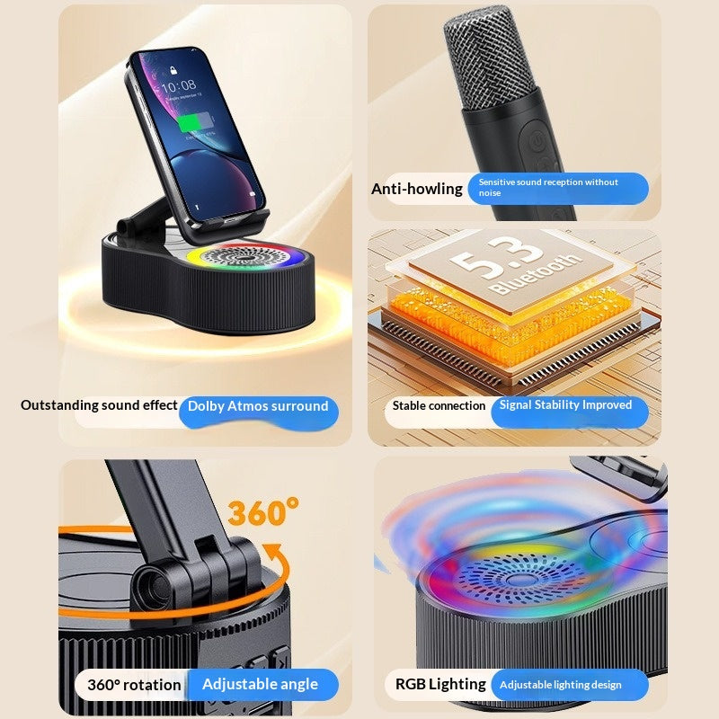 5-in-1 Rotating and Adjustable Bluetooth Speaker Phone Power Bank
